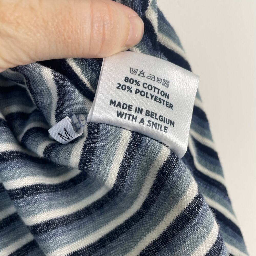 Howlin Loose End Striped Terry Polo in Navy SIZE MEDIUM - Picture 4 of 7